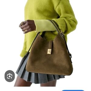 Kate Spade Olive Green Suede Shoulder Bag